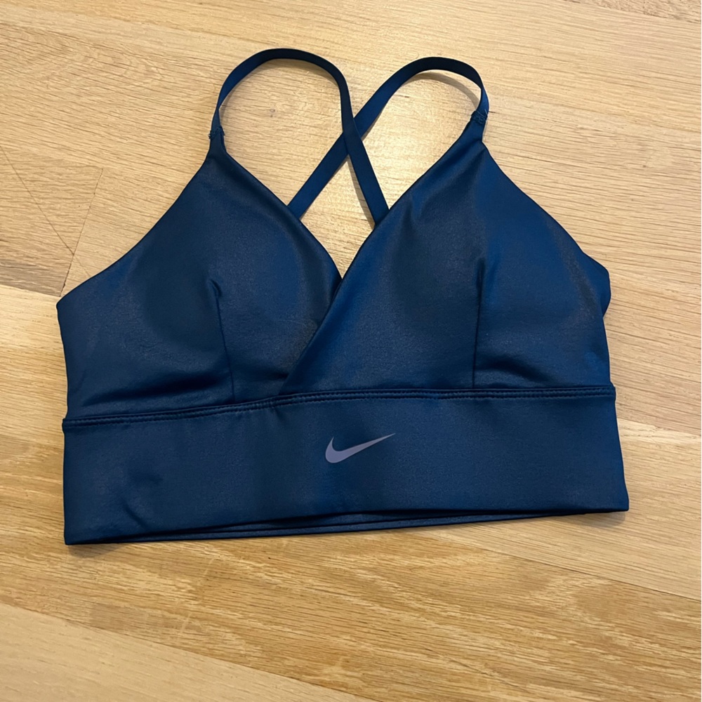 Blue Nike sports bra